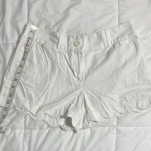 White Women's Scalloped Shorts